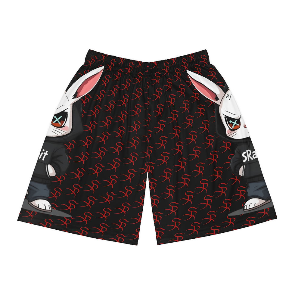 Black shorts with SRabbit graphic
