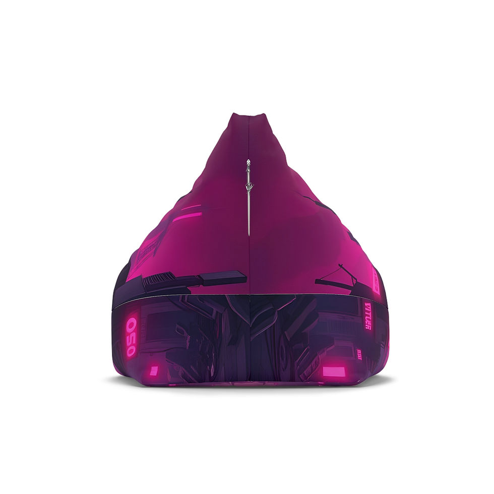 Purple bean bag chair cover with abstract design