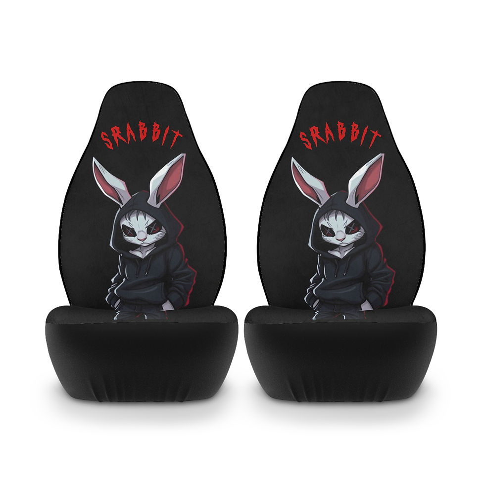 Srabbit.co car seat covers: edgy rabbit design