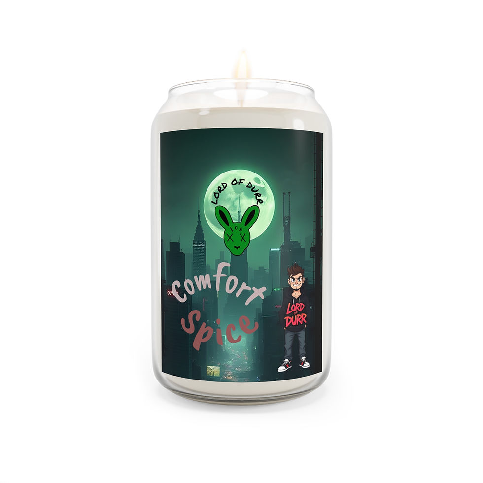 Comfort Spice candle with Lord of Mice art