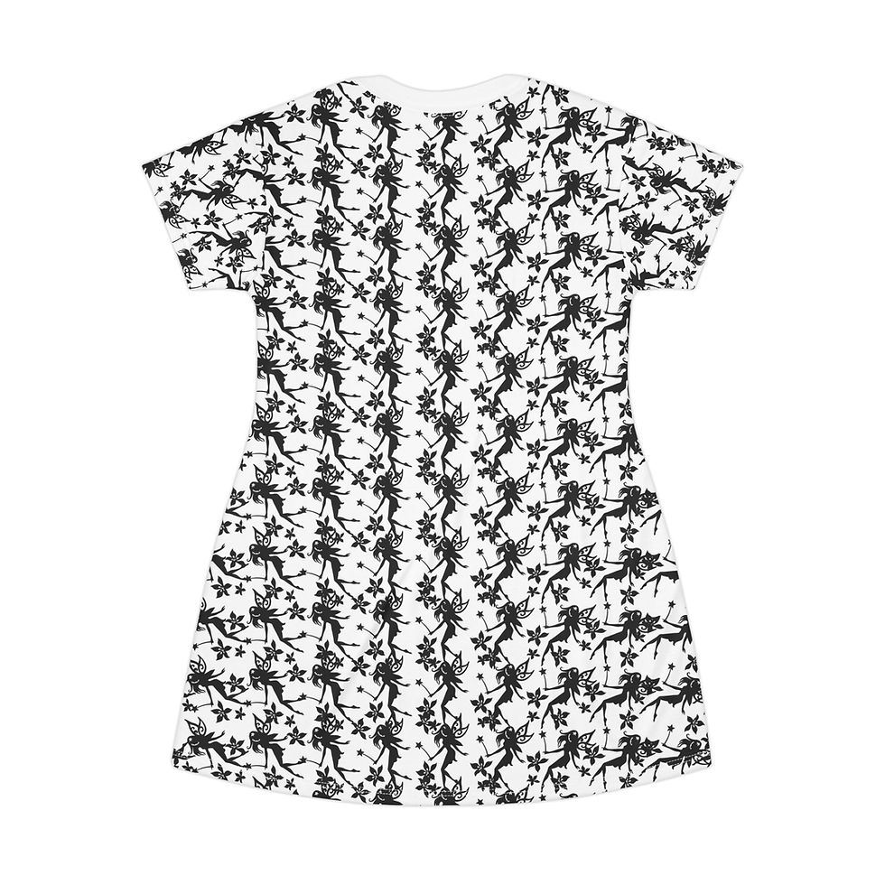 Black and white palm tree print women's dress