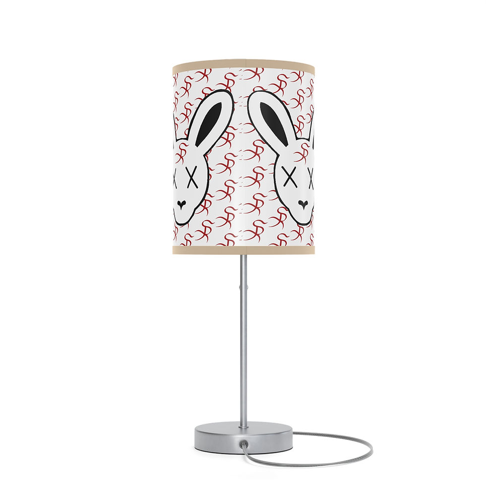Table lamp featuring a rabbit graphic design