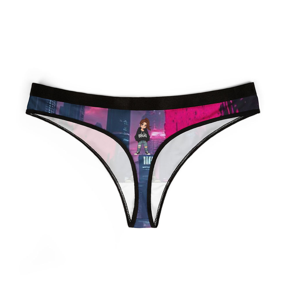 BBGRL Character Women's Briefs: Cityscape print thong underwear