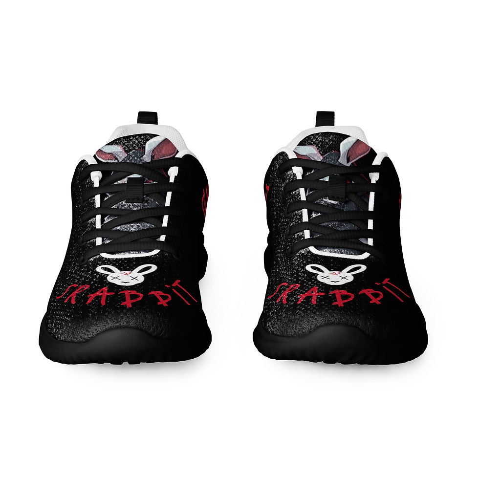 Thumbnail: Black sneakers with red TRAPBIT logo