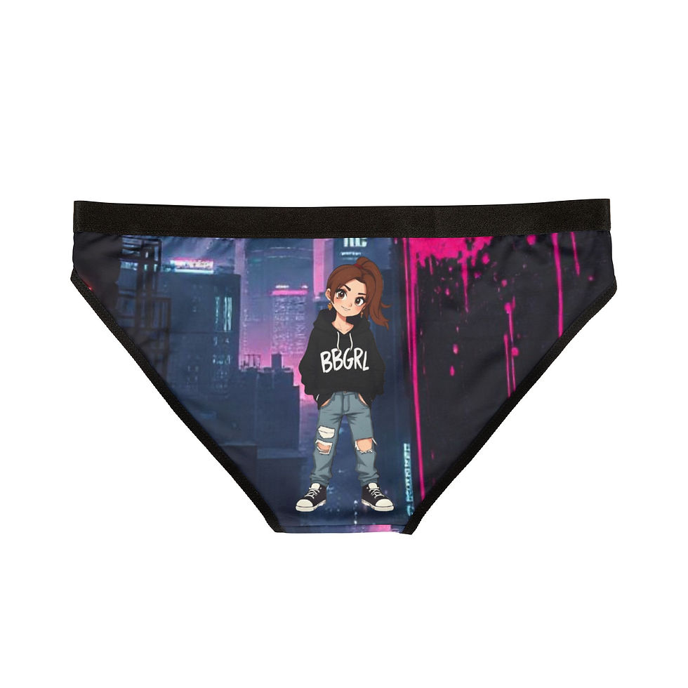 Women's briefs featuring anime-style girl