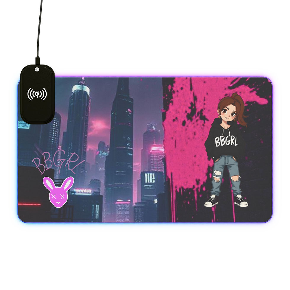 Thumbnail: Anime girl, city backdrop mousepad