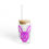 Thumbnail: Pink rabbit glass with bamboo lid and straw