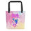 Thumbnail: Pastel tie-dye tote bag with fairy graphic