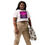 Thumbnail: Model wearing BBGRL Pink World Women’s graphic crop top