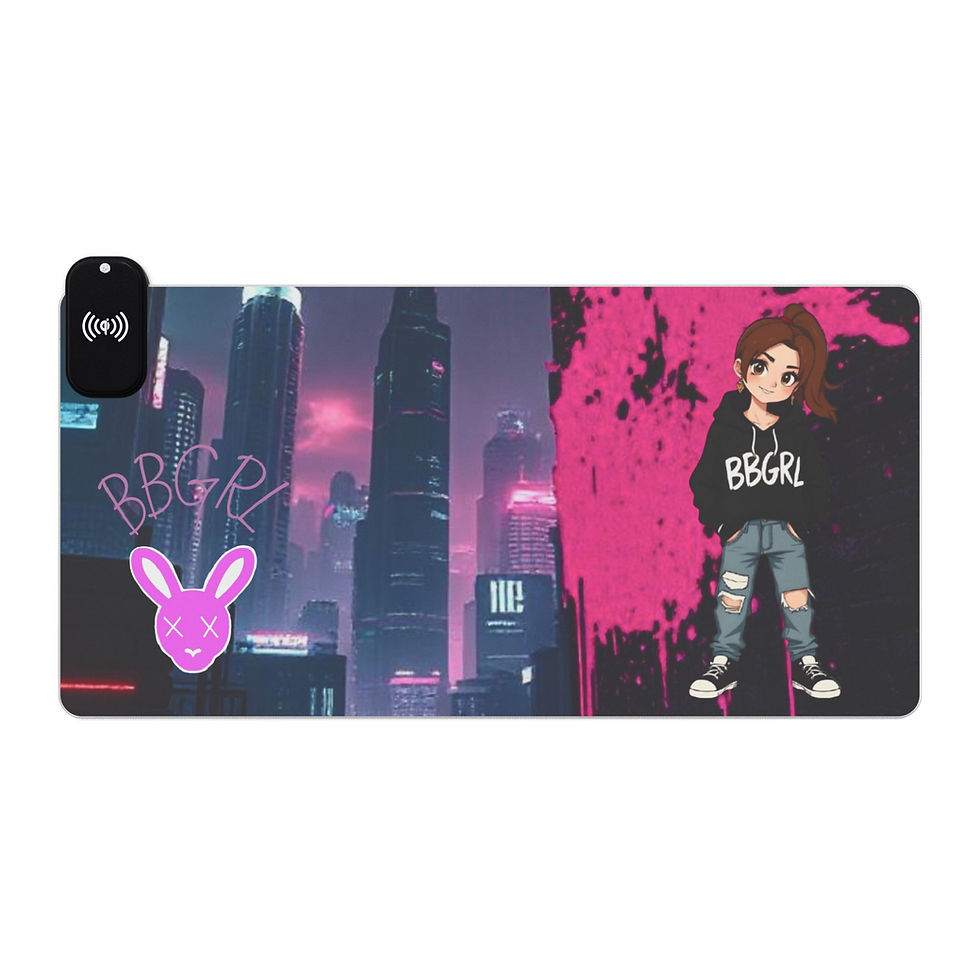 Thumbnail: Anime girl, city backdrop, extended gaming mousepad