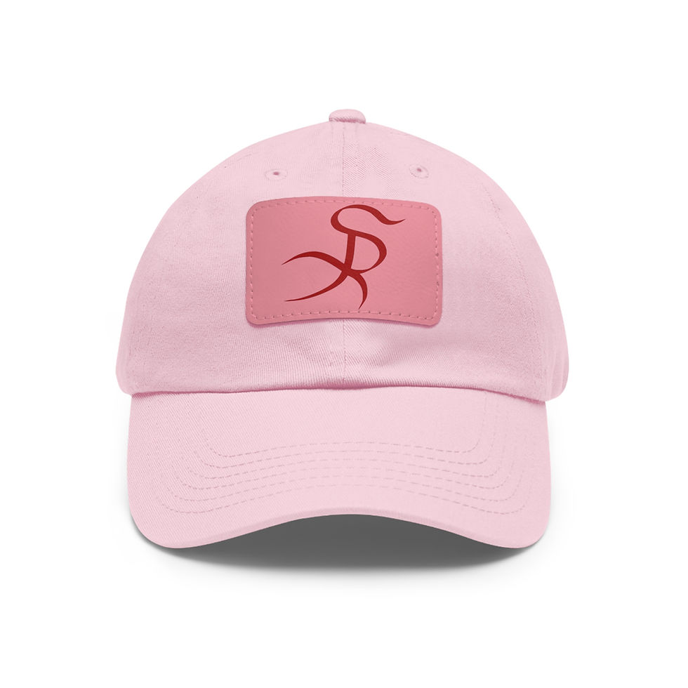 Thumbnail: Pink dad hat with red logo