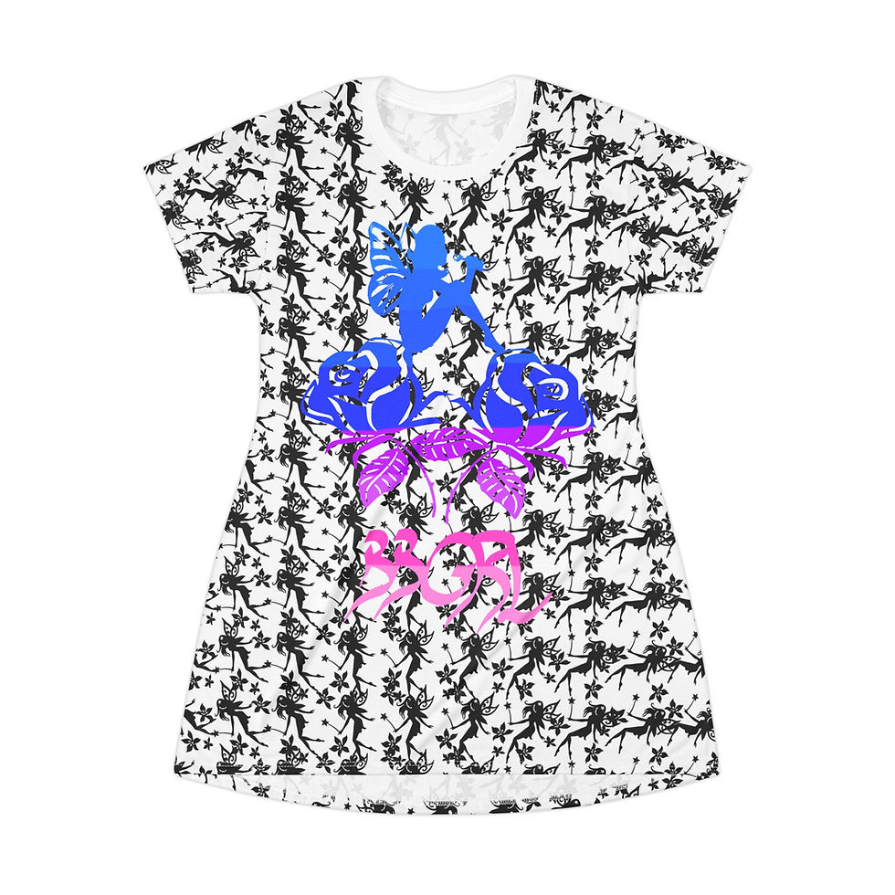 Fairy graphic tee, pink and blue roses