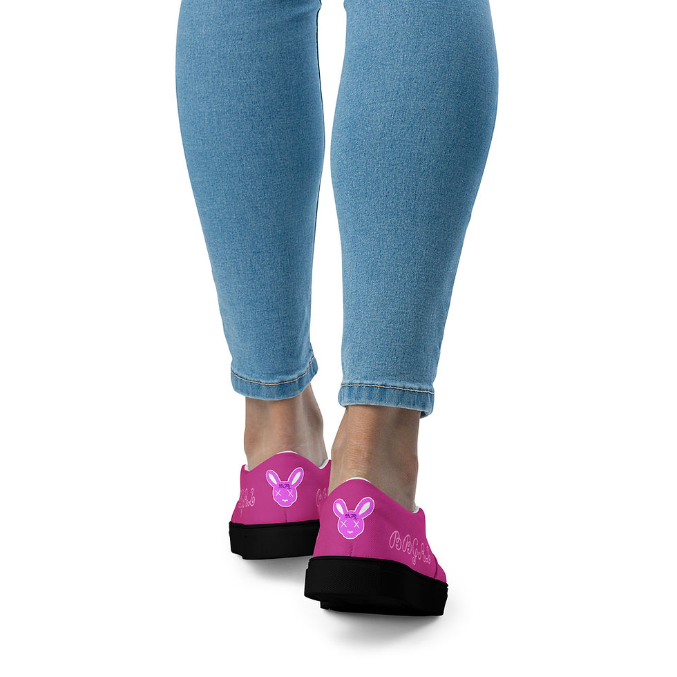 Thumbnail: Pink bunny canvas shoes