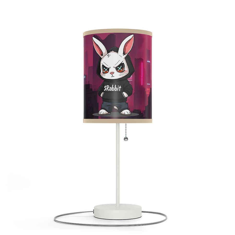 Cool edgy bunny lampshade, table lamp