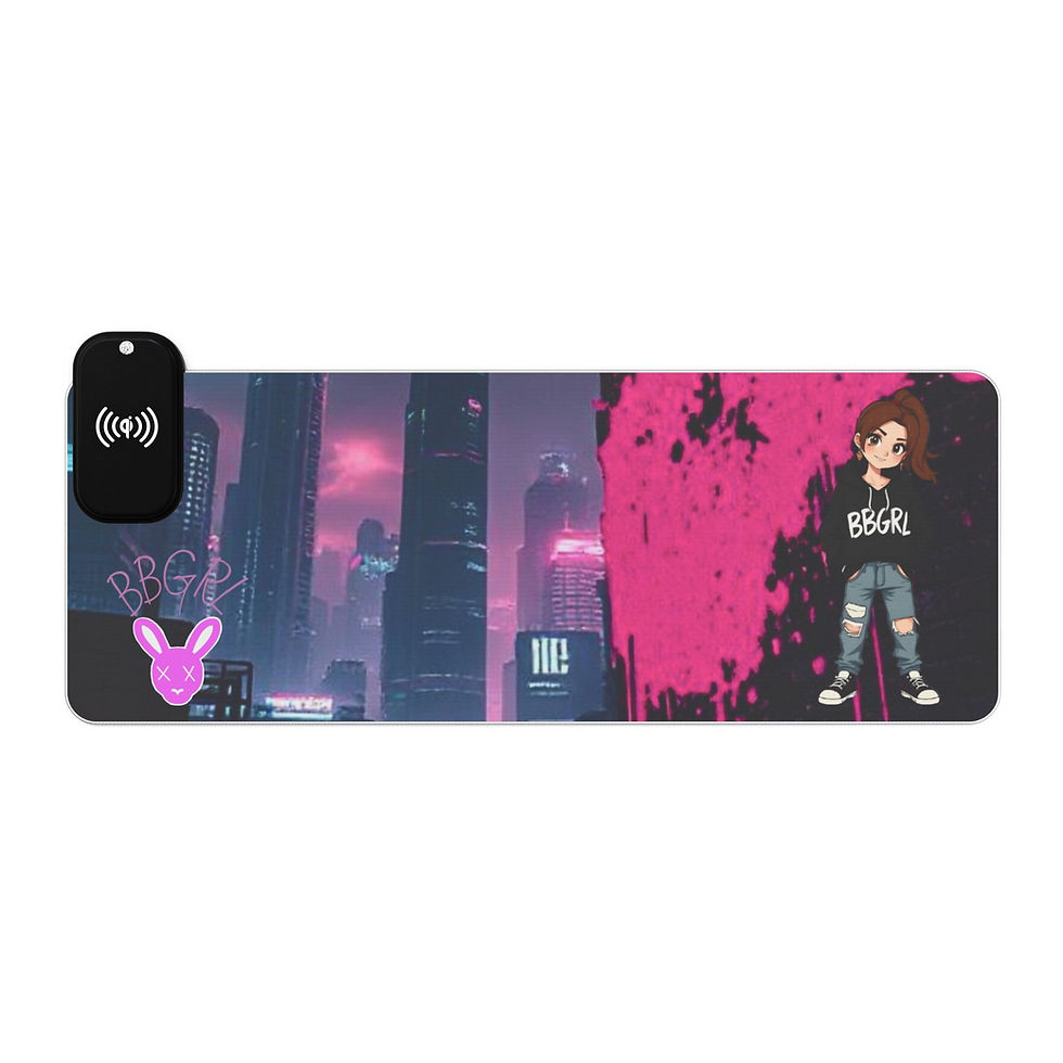 Thumbnail: Anime girl, city backdrop mousepad