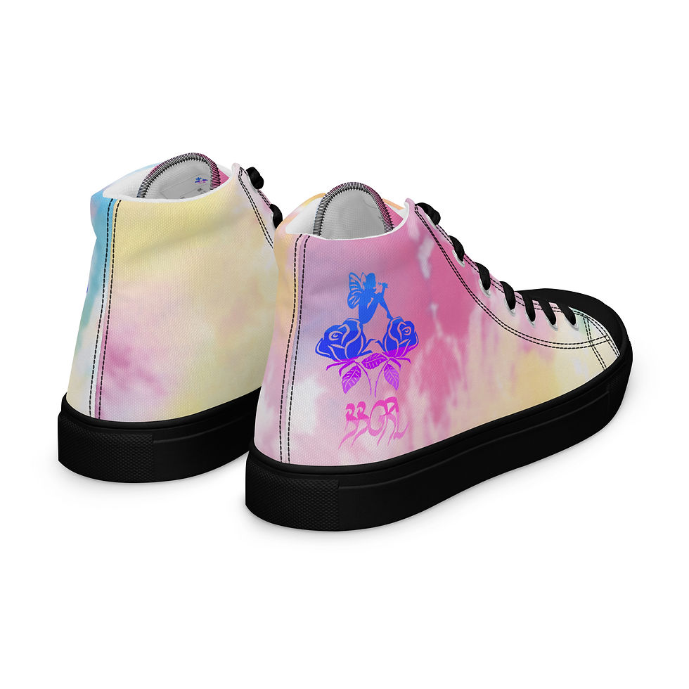 Thumbnail: Pastel Rainbow High-Top Canvas Shoes