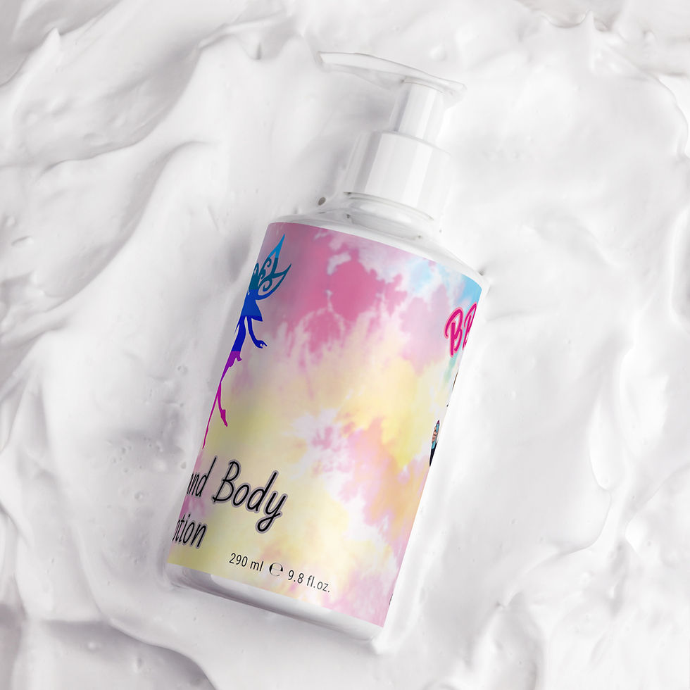 Rainbow fairy hand and body lotion bottle