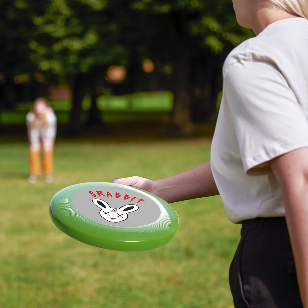 Thumbnail: Woman throwing SRabbit frisbee in park
