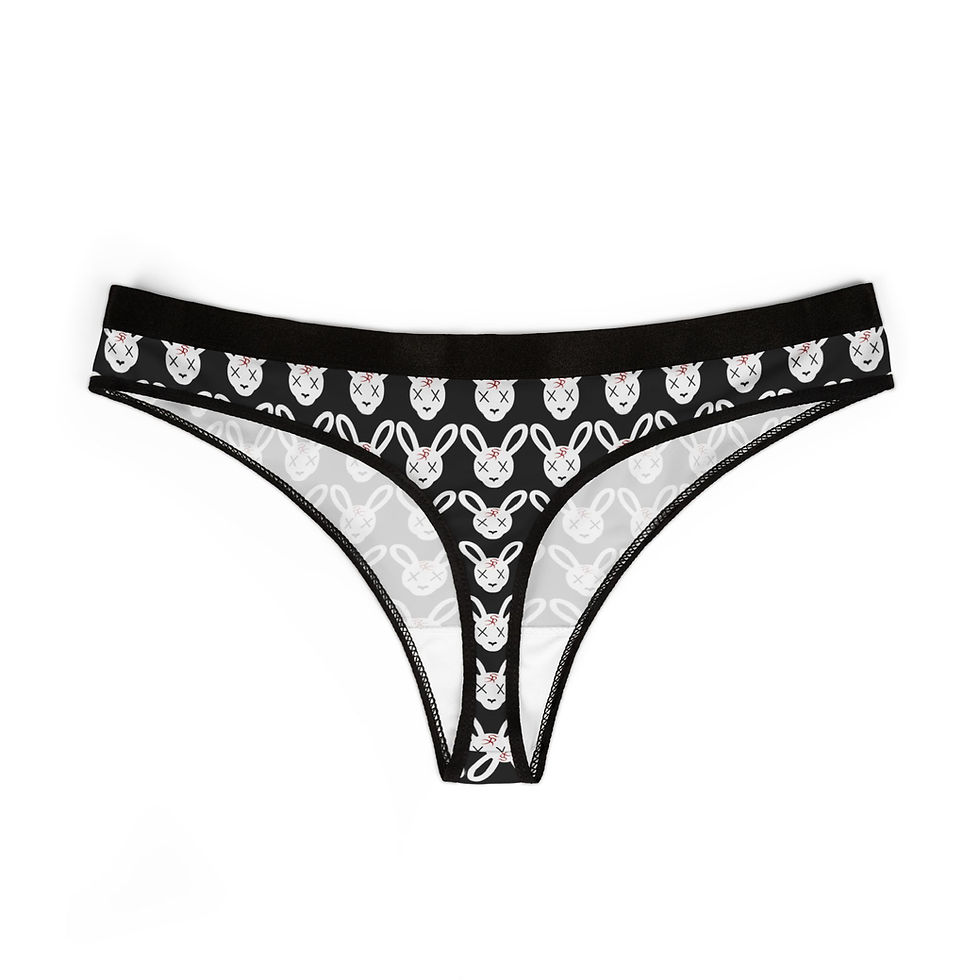 Black bunny thong