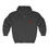 Thumbnail: Dark gray zip-up hoodie with small red logo