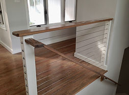 stair rail stainless steel wire and wood