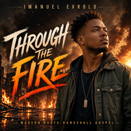 Album Cover for track Through The Fire  by AI singer Imanuel Evrold