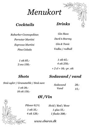 cocktail menu