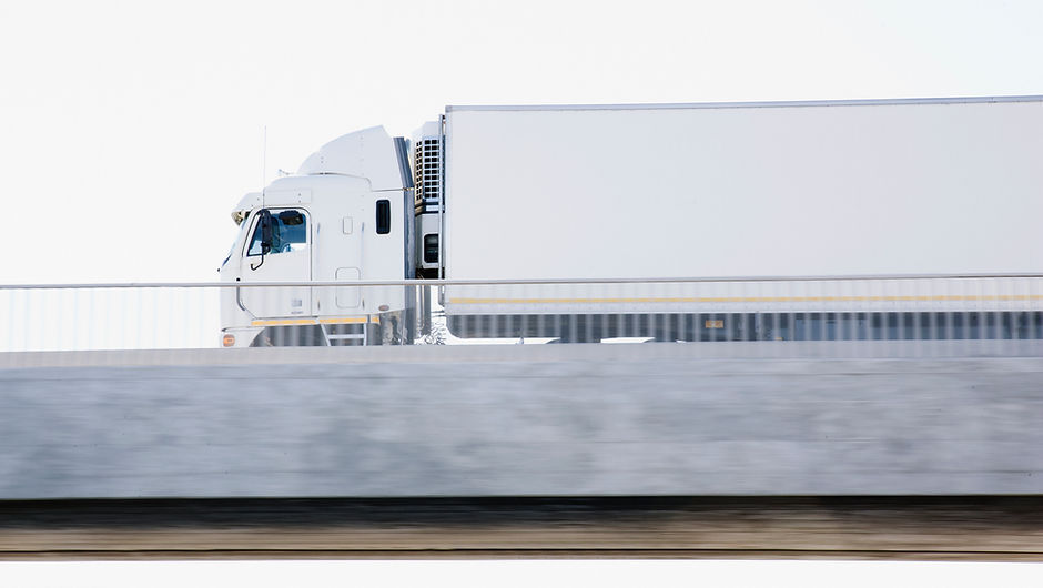 Semi-Truck on Overpass