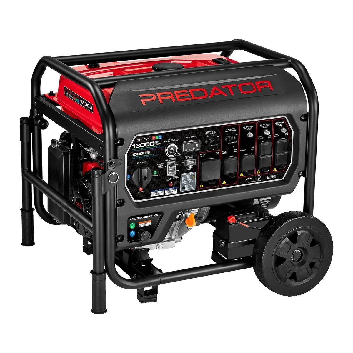 Predator 9000 Watt portable gas generator on wheels.