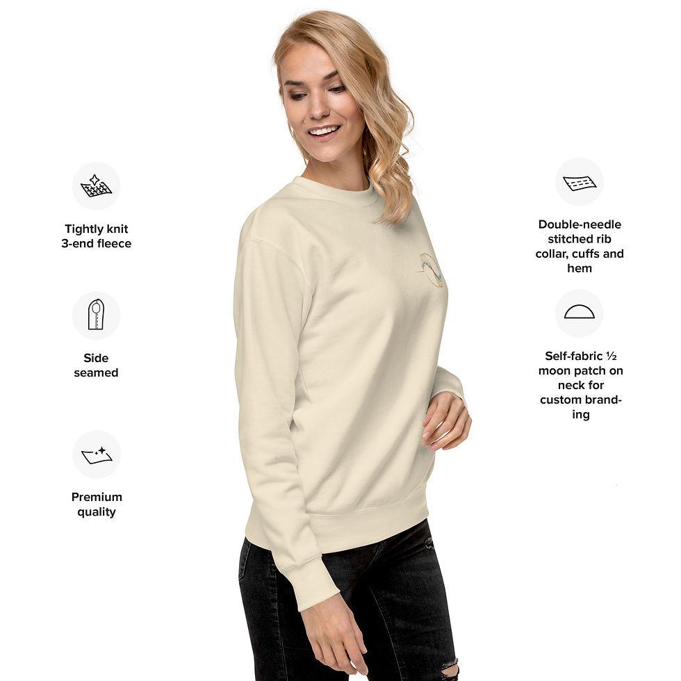 Miniaturbild: Deep Passion Sweatshirt, Soft fleece innen, Vorderansicht, Mensch trägt Bone