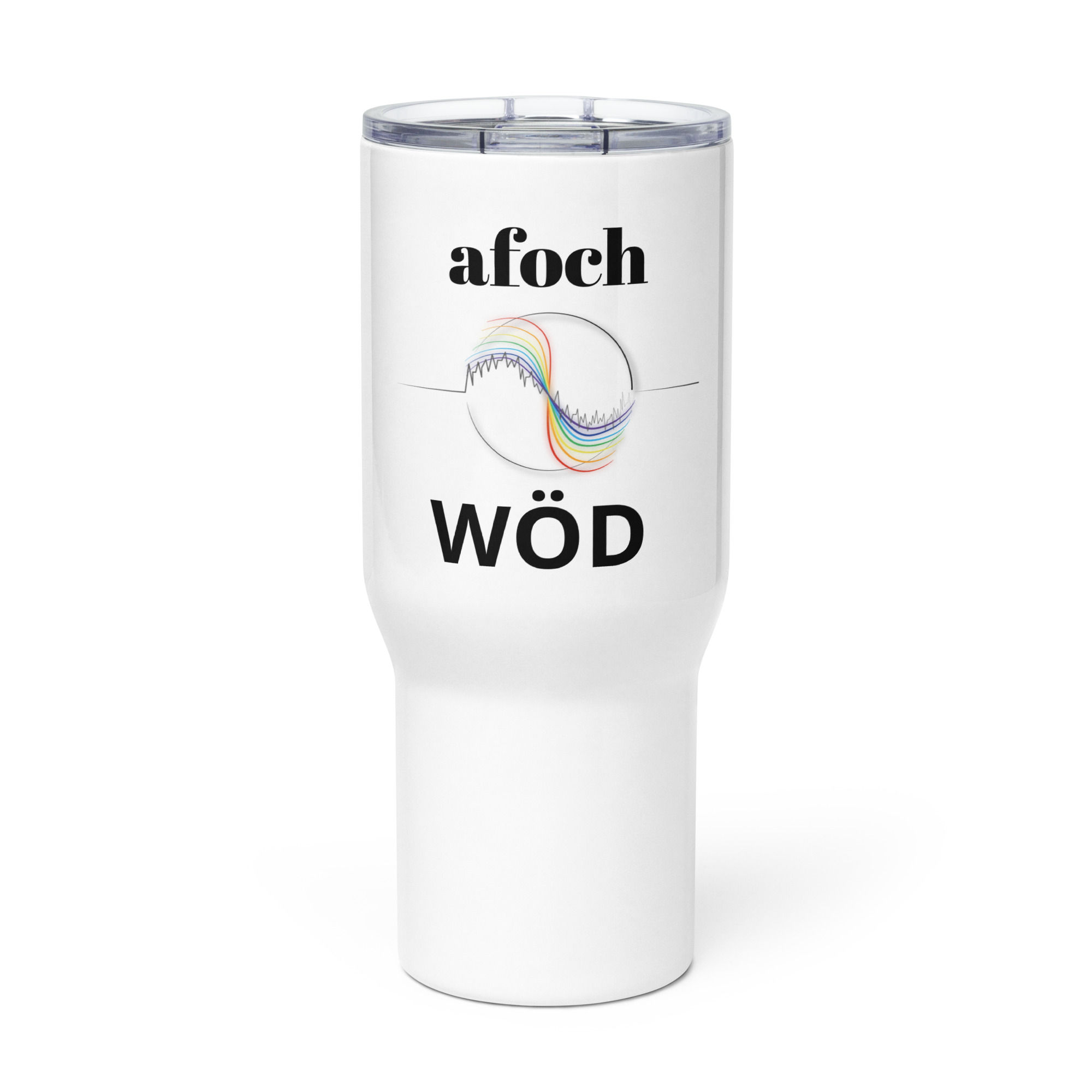Wir san afoch WÖD Reisebecher, Vorderansicht, 739 ml
