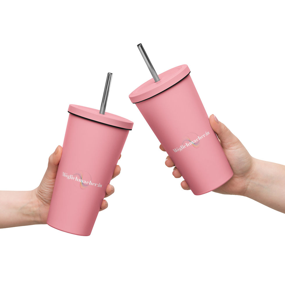Miniaturbild: Möglichmacher:in Insulated Tumbler, pink, Vorderansicht, mit waschbarem Strohhalm