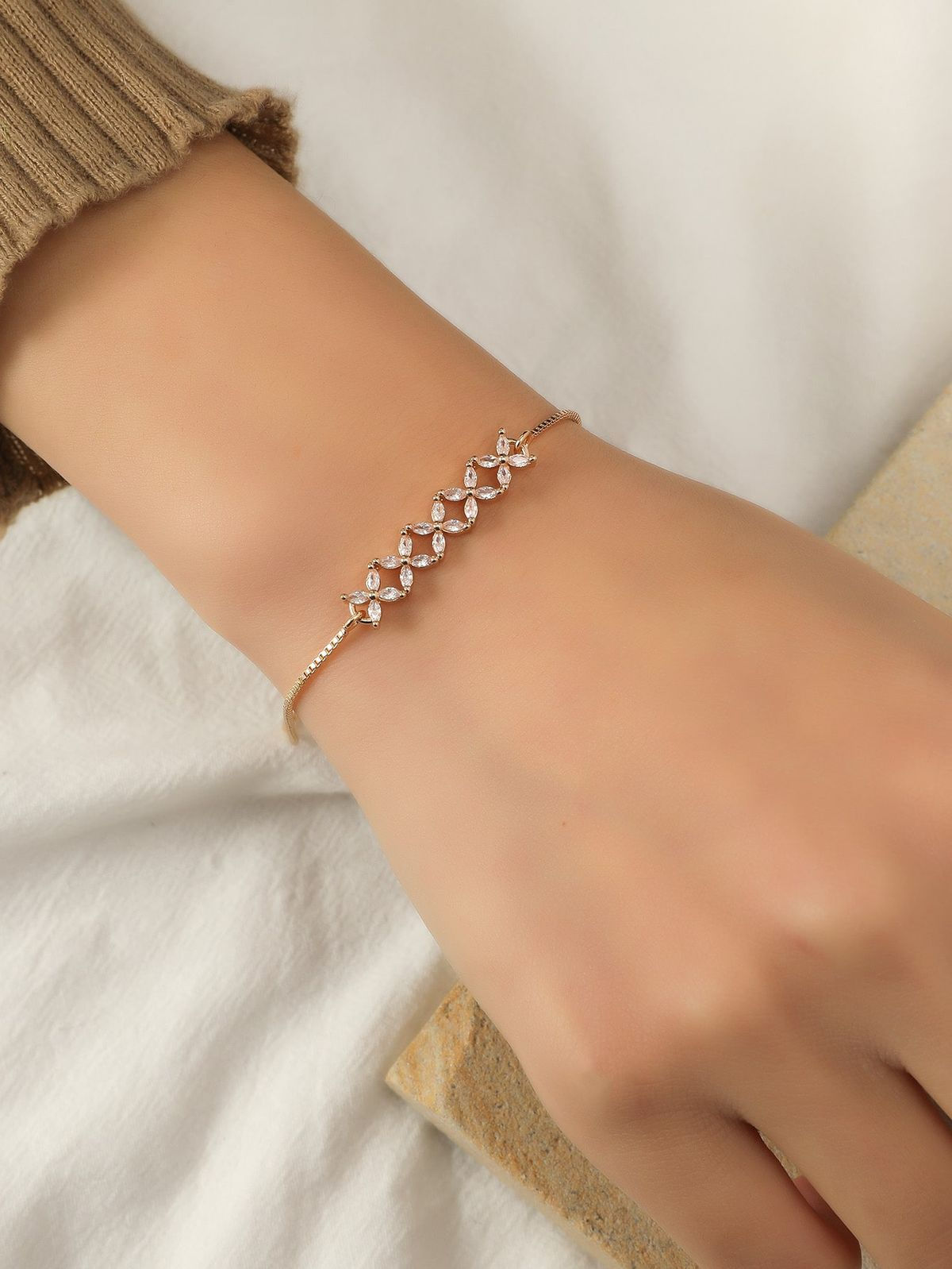 Petal Grace Semi-Precious Silver Bracelet