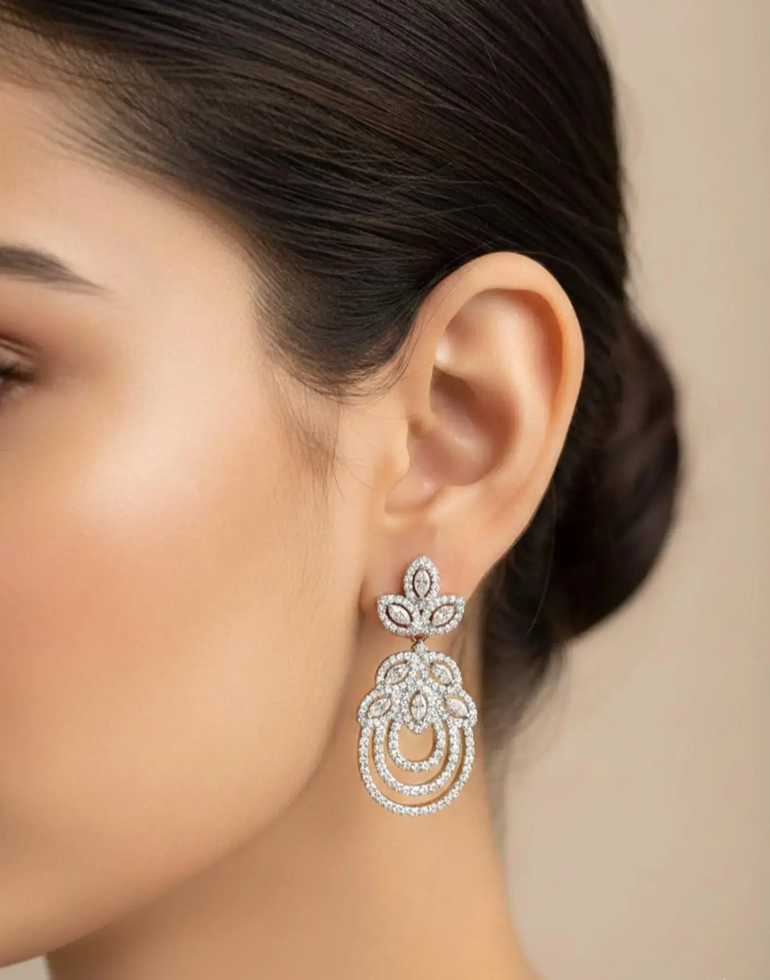 Pave Chandelier Bridal Earrings, Luxury Drop Wedding Jewelry