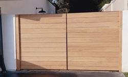 White-Oak Double Gate in Newport Beach California.