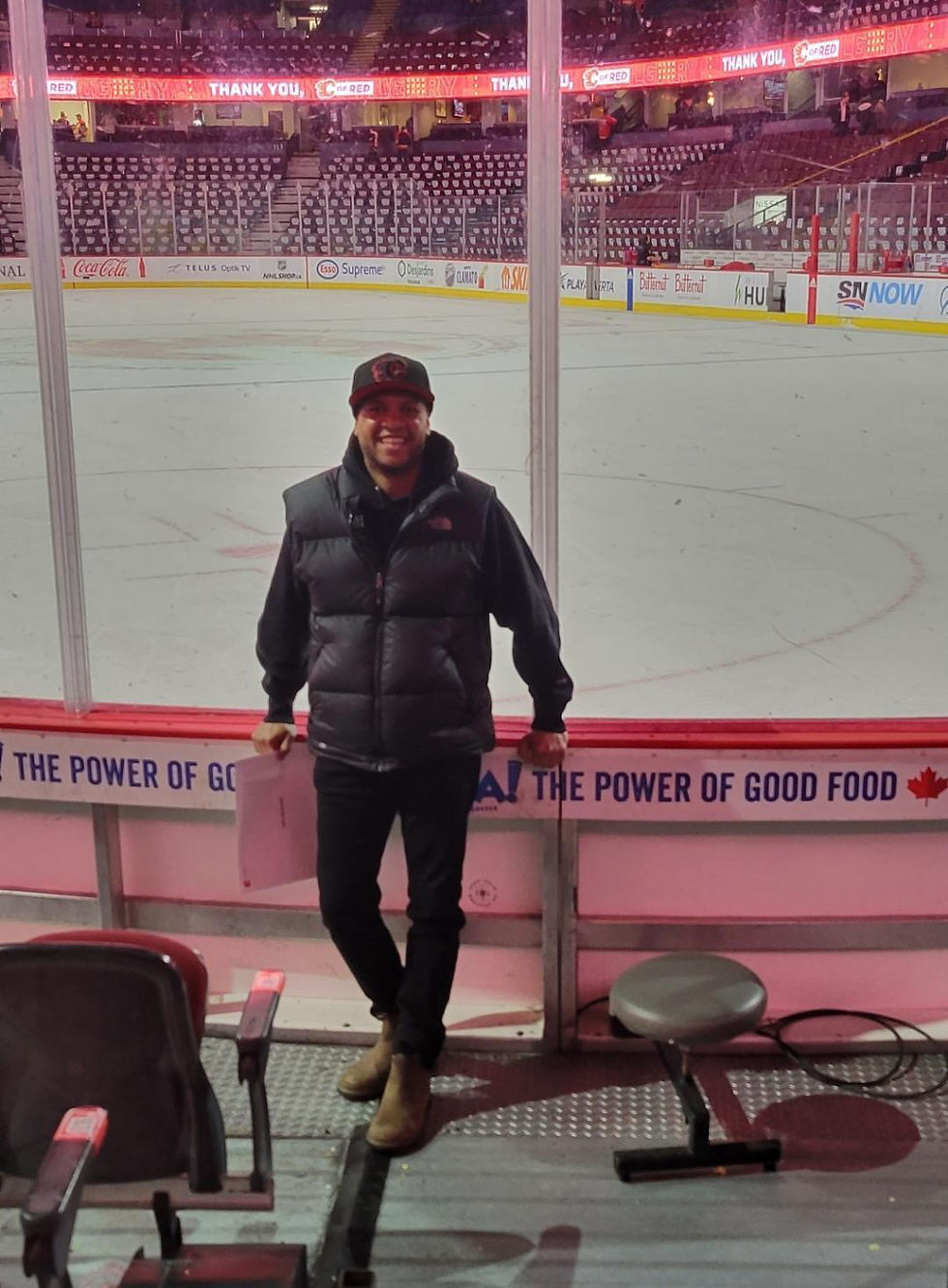 Aabid at the Calgary Flames Game