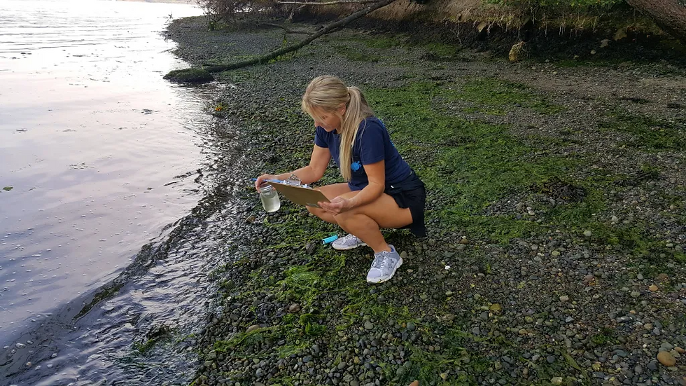 Tracy doing water testing