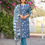 Thumbnail: Boat Neck Navy Color Rayon Kurta Set