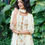 Thumbnail: Women Round Neck Cream Color Silk Kurta Set