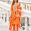 Thumbnail: Round Neck Pure Silk Orange Kurta Suit Set