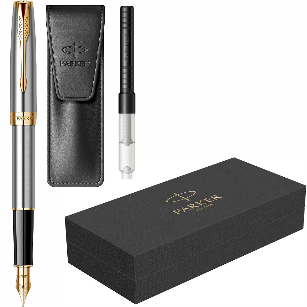 Stilou Sonnet Royal Stainless Steel GT cu Etui Leather Black