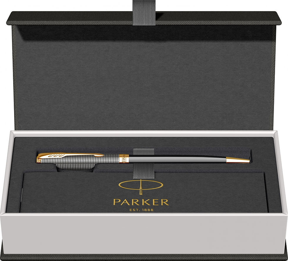 Miniatură: Pix Sonnet Royal Chiselled Silver & Black GT  cu Etui