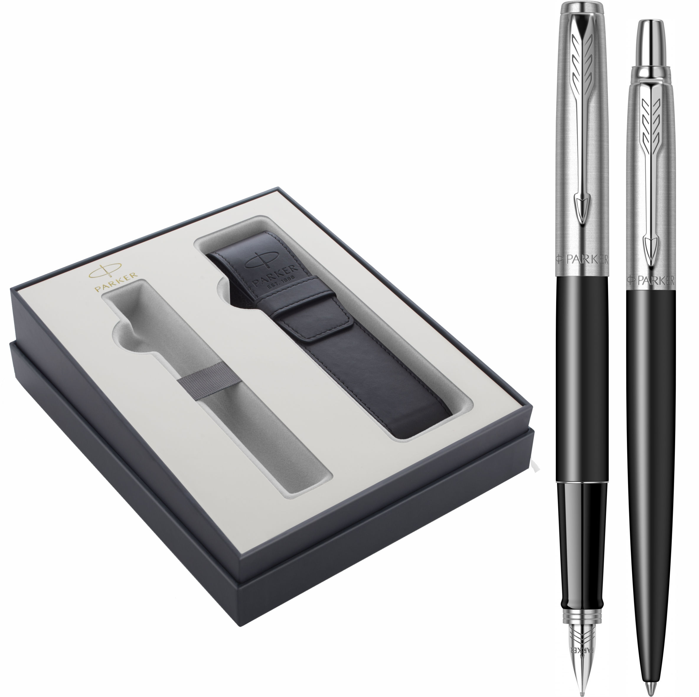 Set Jotter Royal Bond Street Black CT in Cutie cu Etui Parker Focus Collection