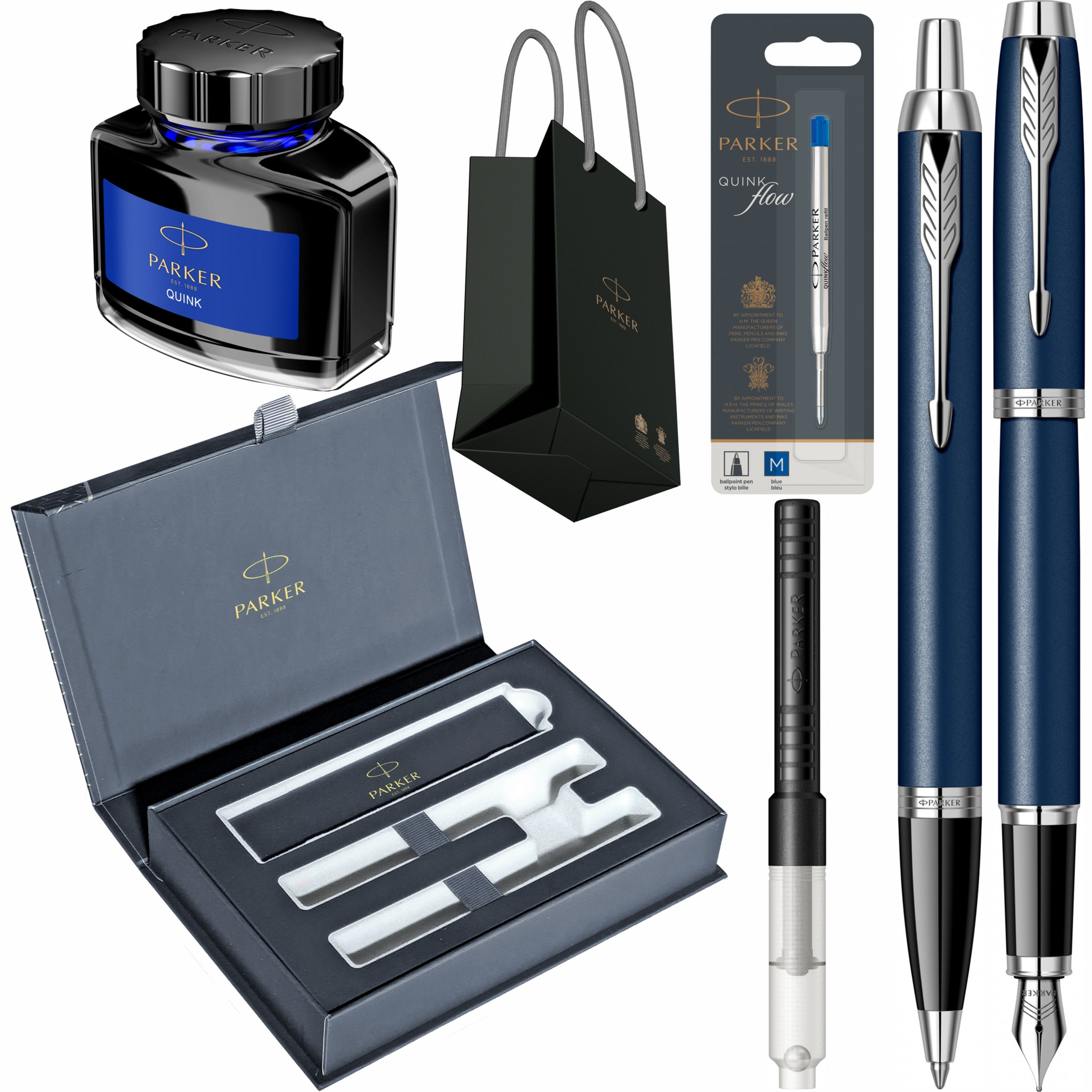 Set Parker IM Royal Matte Blue CT Stilou,Pix,Mina,Convertor,Calimara,Punga