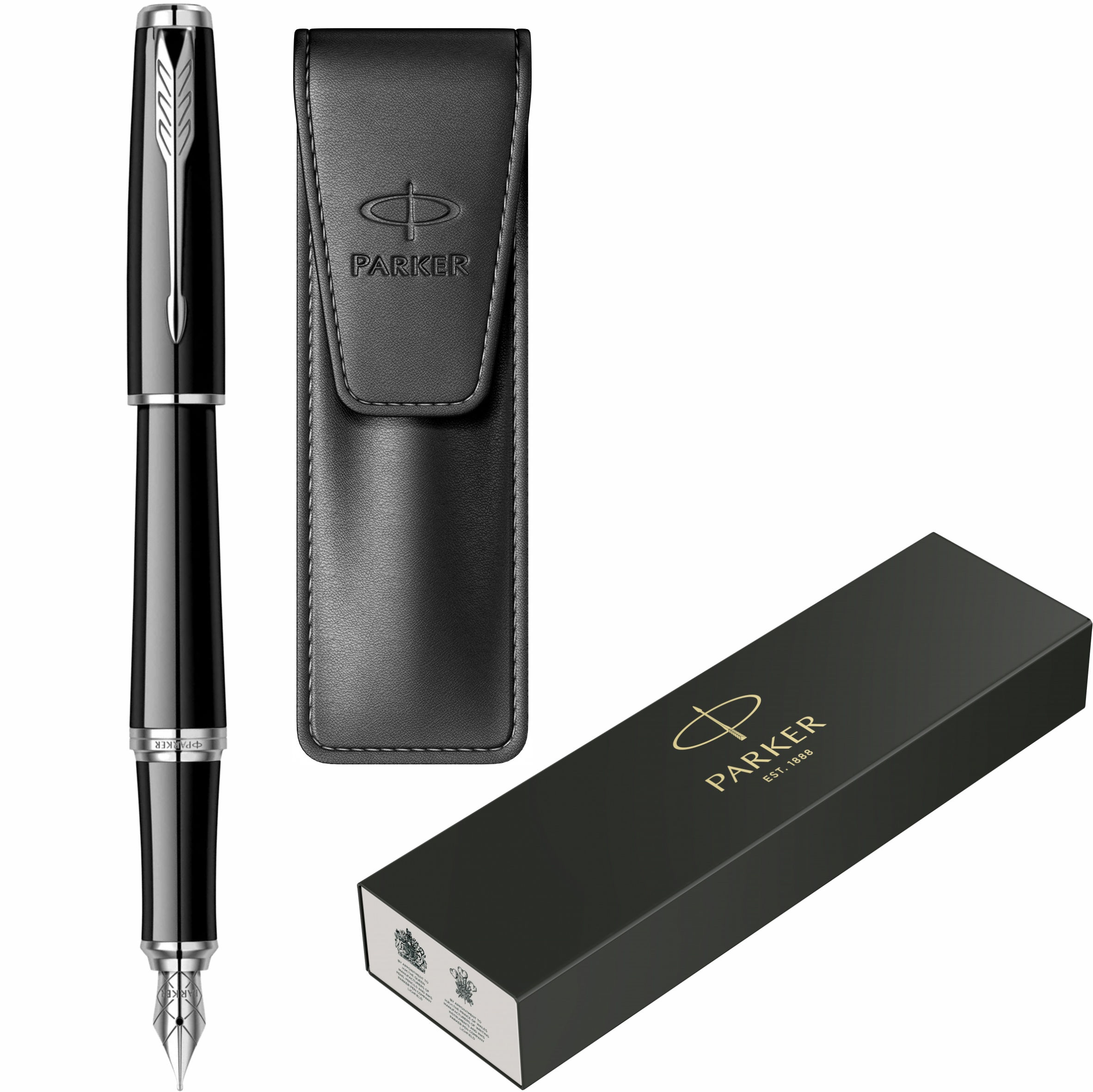 Stilou Parker Urban Royal London Cab Black CT cu Etui Leather Black