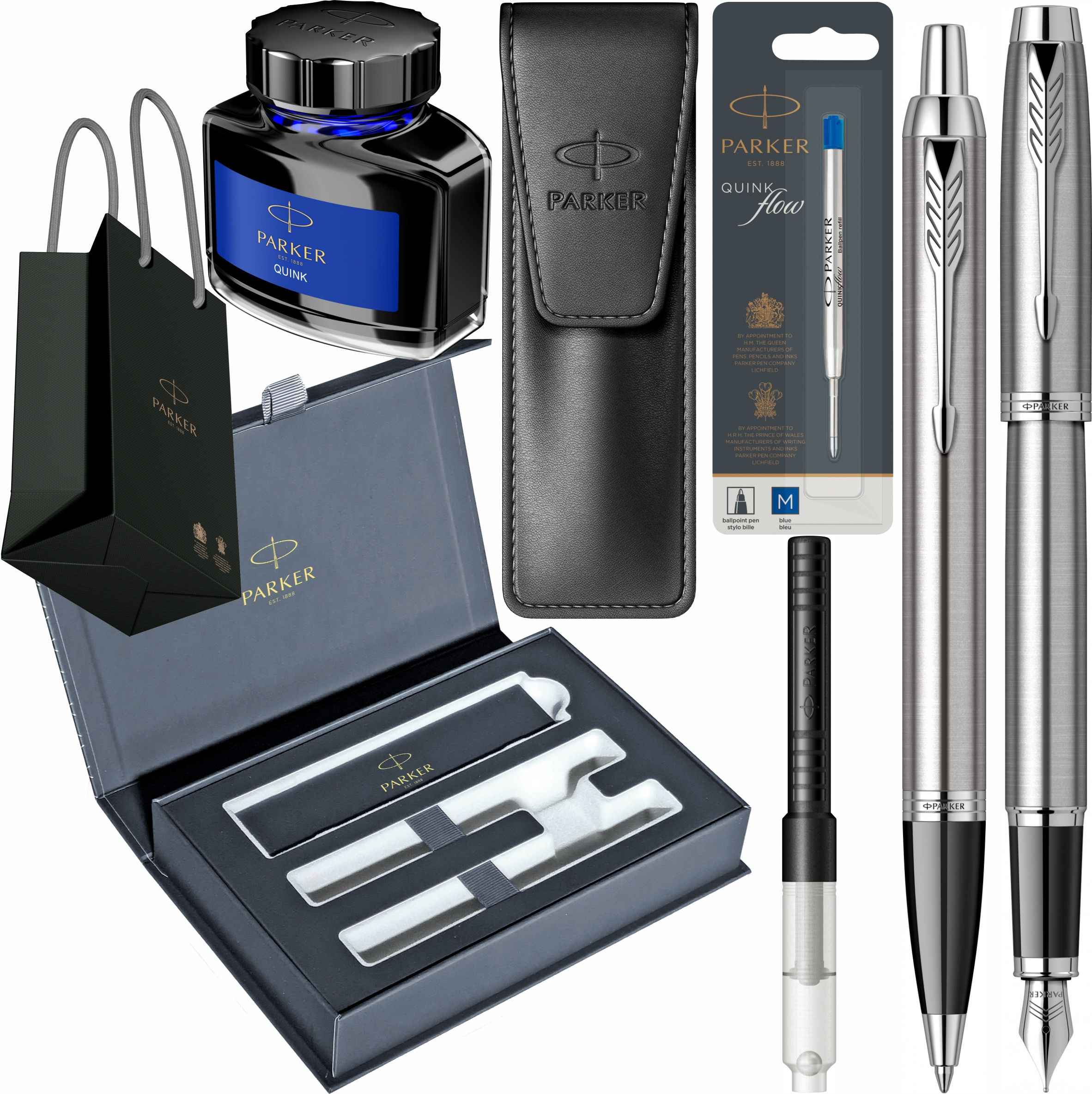 Set IM Royal Stainless Steel CT+ Rezerva Pix,Convertor,Calimara,Etui,Cutie,Punga