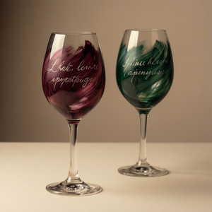 Custom Painted "Date Night" Wine Glasses
