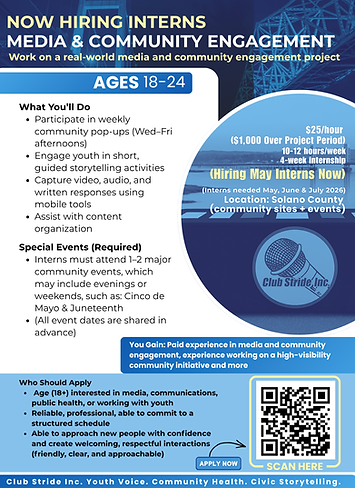 Club Stride CIVIC PRODUCTION COORDINATOR Internship