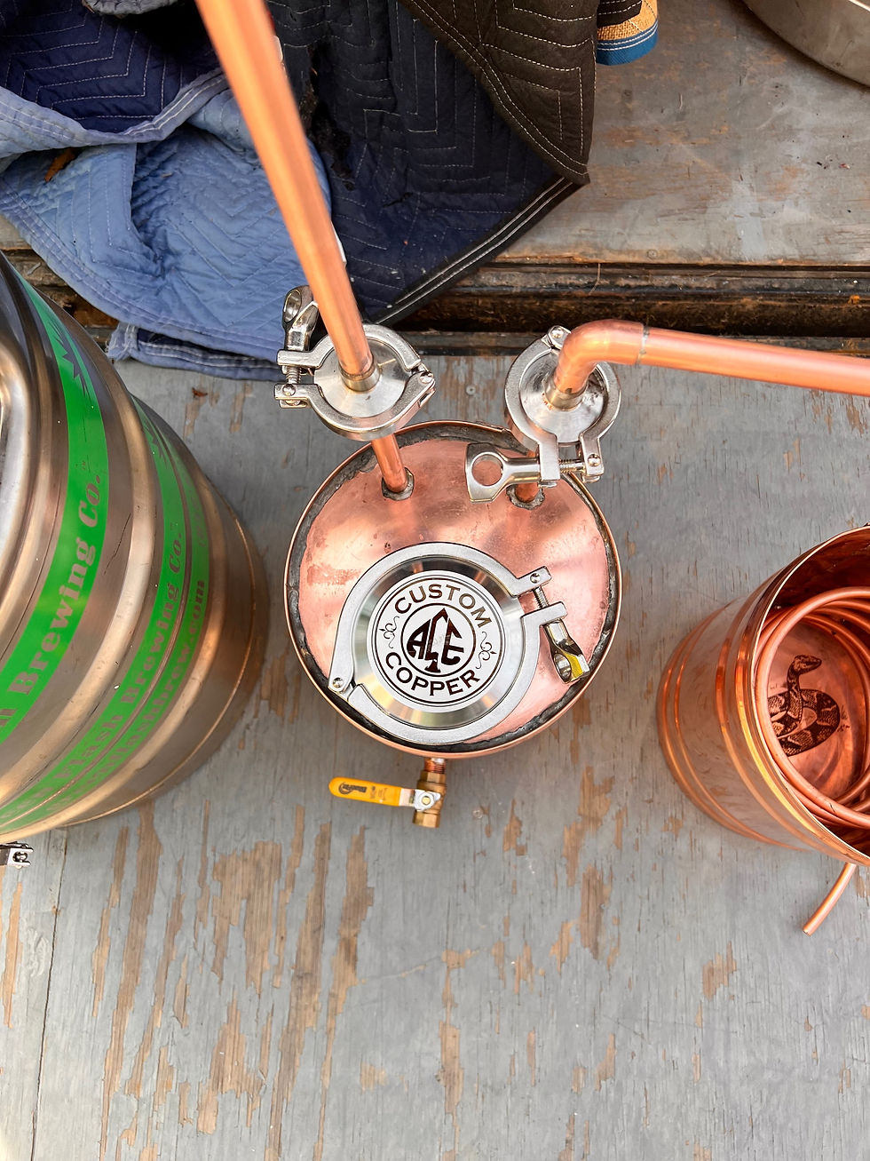 Thumbnail: Custom Keg with Copper Moonshine Still Cap, Thumper and worm 