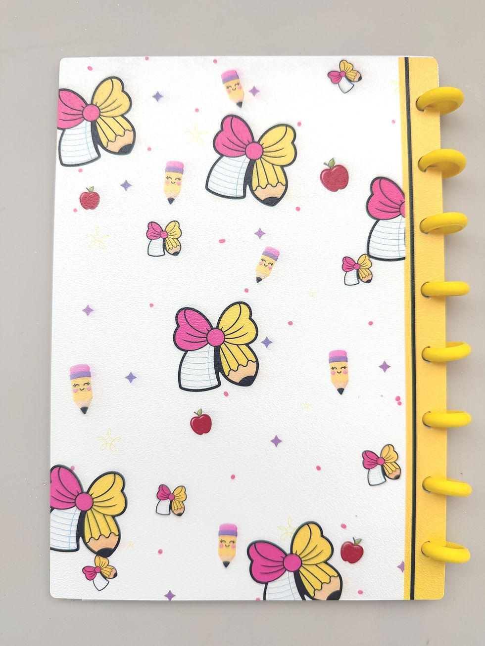 Thumbnail: 3D UV Printed Teacher Bow Notebook | A5 Discbound Reusable Journal